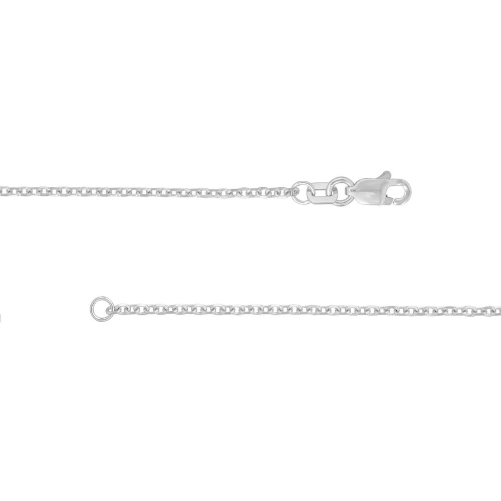 14K White Gold Diamond Cut 1.5mm Cable Chain Necklace for Women - Dainty & Elegant Jewelry for Everyday Wear, Gift Giving & Special Occasions