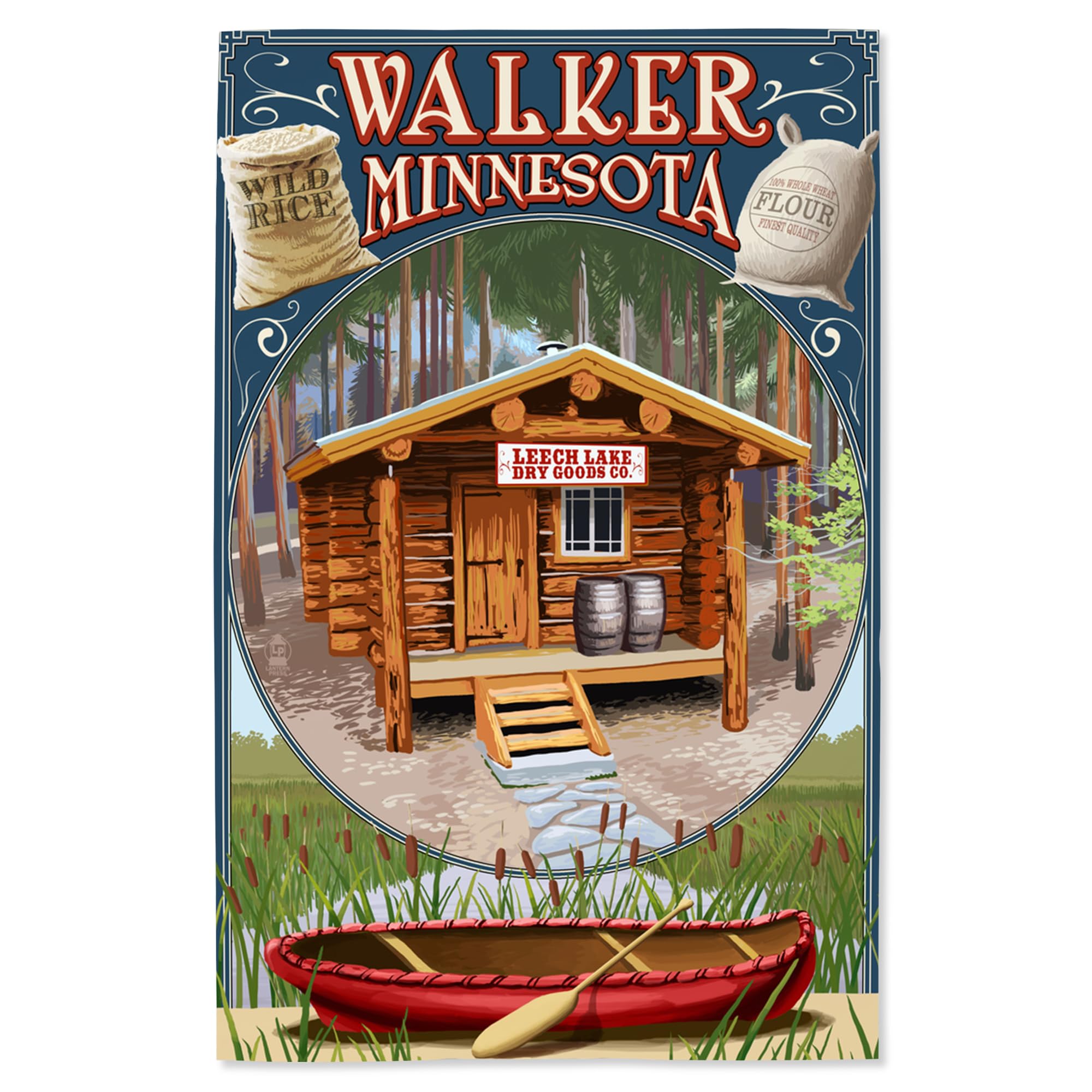 Lantern Press 16x24 Inch Giclee Art Print - Walker Minnesota General Store Scene Wall Decor - Perfect for Living Room, Bedroom & Office