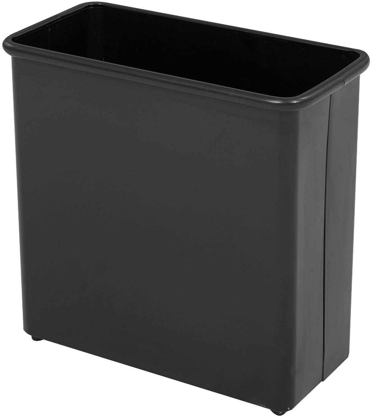 27.5 Quart Black Rectangular Trash Can Set of 3 - Durable Kitchen & Office Waste Bin for Home, Bathroom, Garage & Outdoor Use [9616BL]