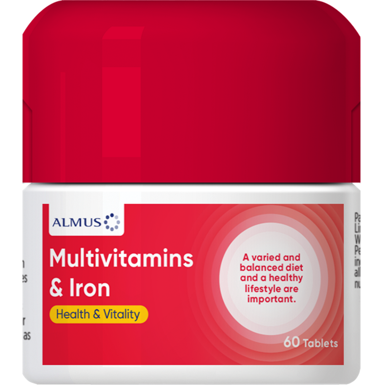 Almus Multivitamin with Iron Supplement - Essential Daily Vitamins & Minerals for Energy, Immunity & Overall Health - Perfect for Adults & Active Lifestyles