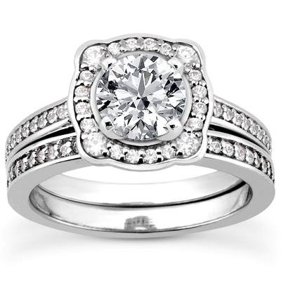 1.23 Carat TW Round Diamond Modern Engagement Ring Set with Matching Wedding Band - Perfect for Proposals, Anniversaries & Bridal Jewelry