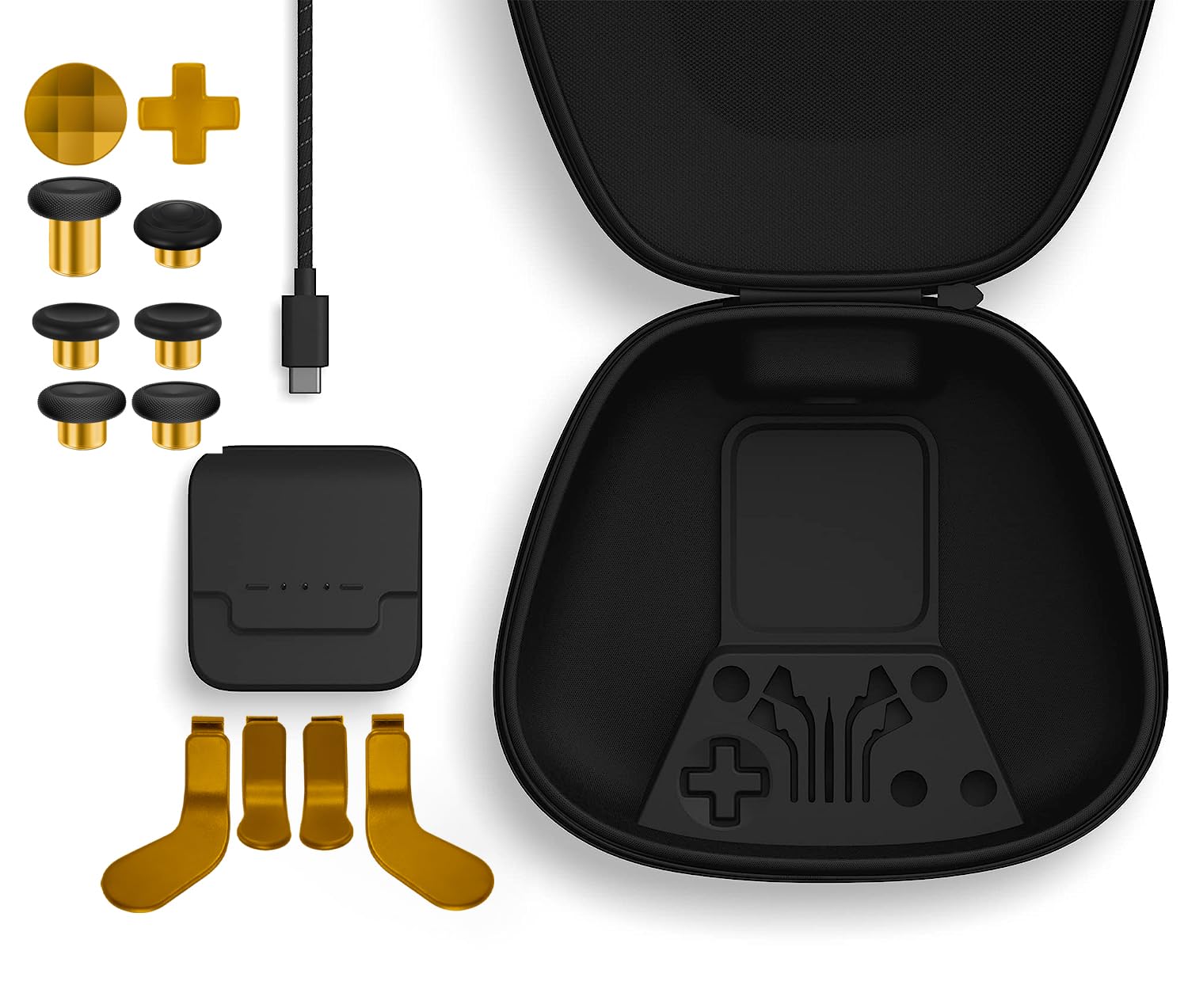 Xbox One Elite Series 2 & Core Controller Repair Kit - 6 Thumbsticks, 4 Paddles, 2 D-Pads, Charging Dock & Cable with Storage Case | Replacement Parts & Accessories for Gaming Enthusiasts | Perfect for Controller Maintenance & Competitive Play