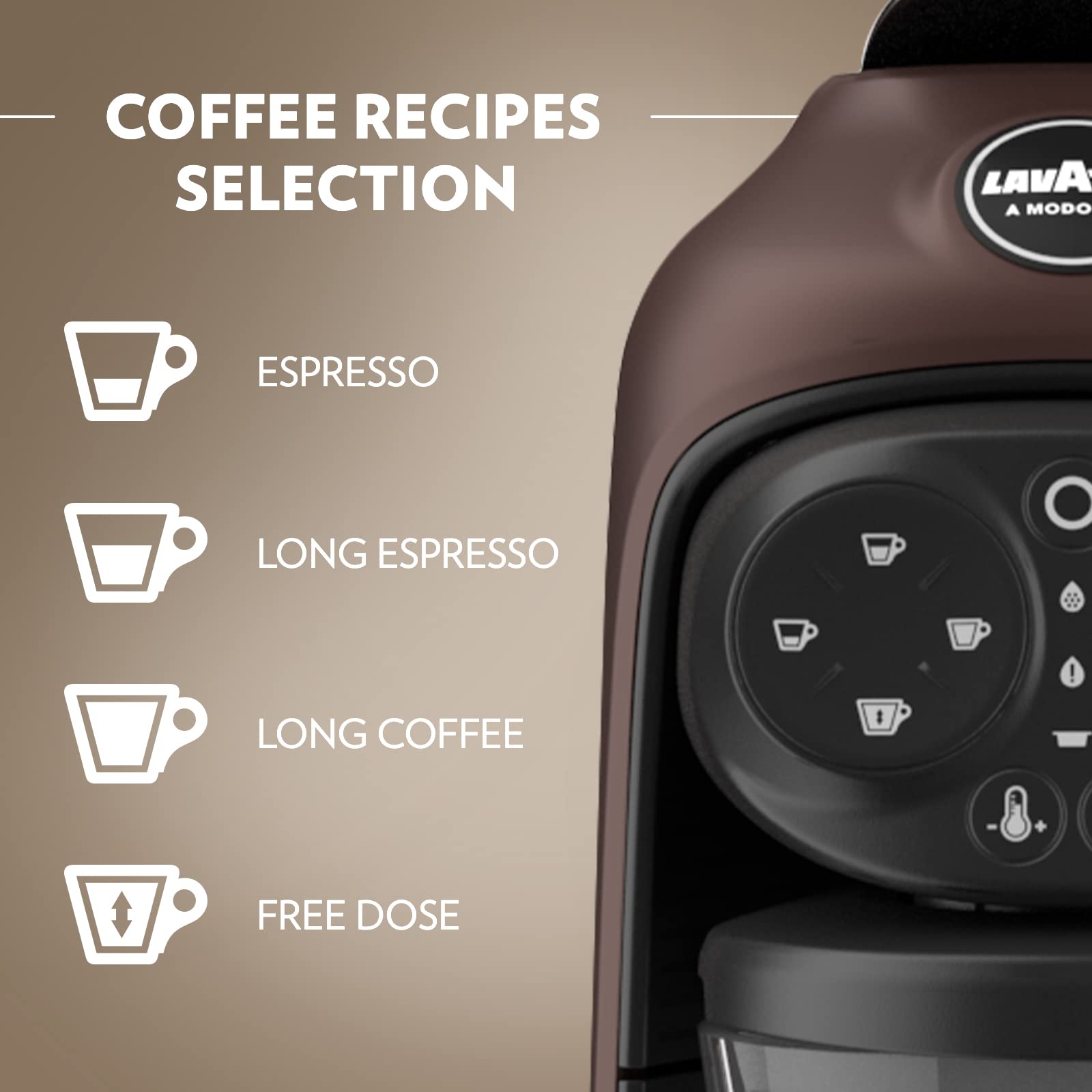 Lavazza A Modo Mio Deséa Coffee Capsule Machine - Compatible with A Modo Mio Pods, Touch Screen, Auto Shut-Off, Dishwasher Safe, 1500W (220-240V) - Perfect for Home & Office Espresso Brewing