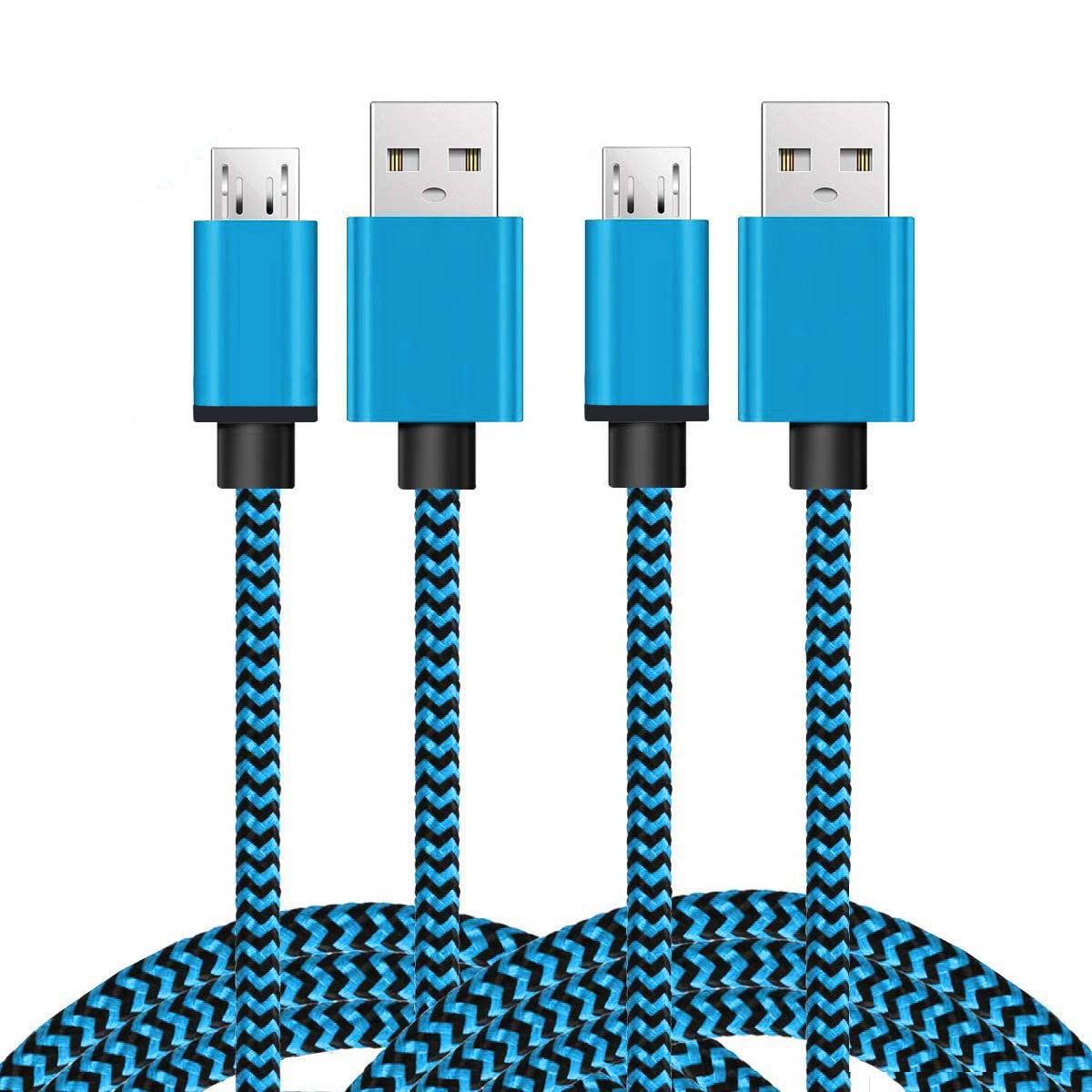 2-Pack 6ft Micro USB Fast Charging Cable for Android Phones & Tablets - Compatible with Moto E5/G5/G6 Play, Alcatel 1B/1C/1L/1S/1V/1X/1SE/3L/3X (2020), Kindle Fire HD 7/8/10, PS4 Controller Pro/Slim - Quick Charge for Home, Office & Travel