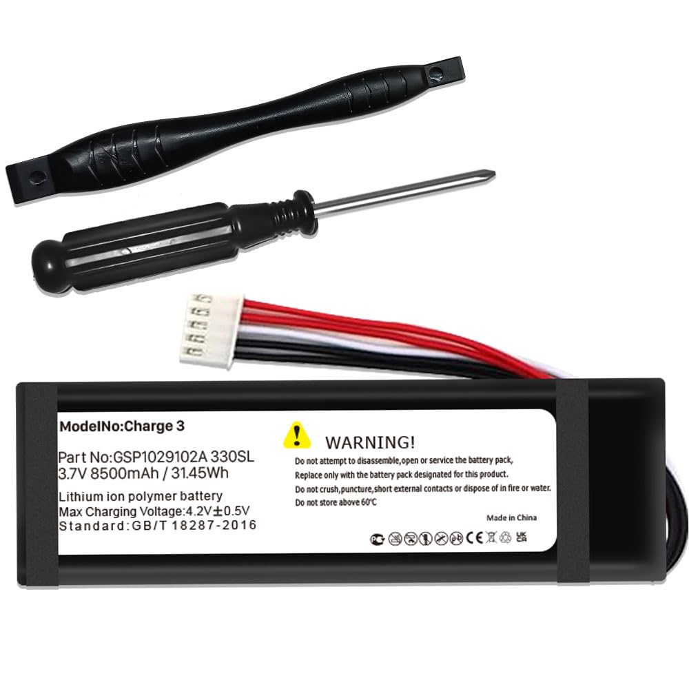 8500mAh Replacement Battery for Charge 3 & GSP1029102A 330SL Speaker - High Capacity Portable Power for Outdoor Events, Camping, and Home Use
