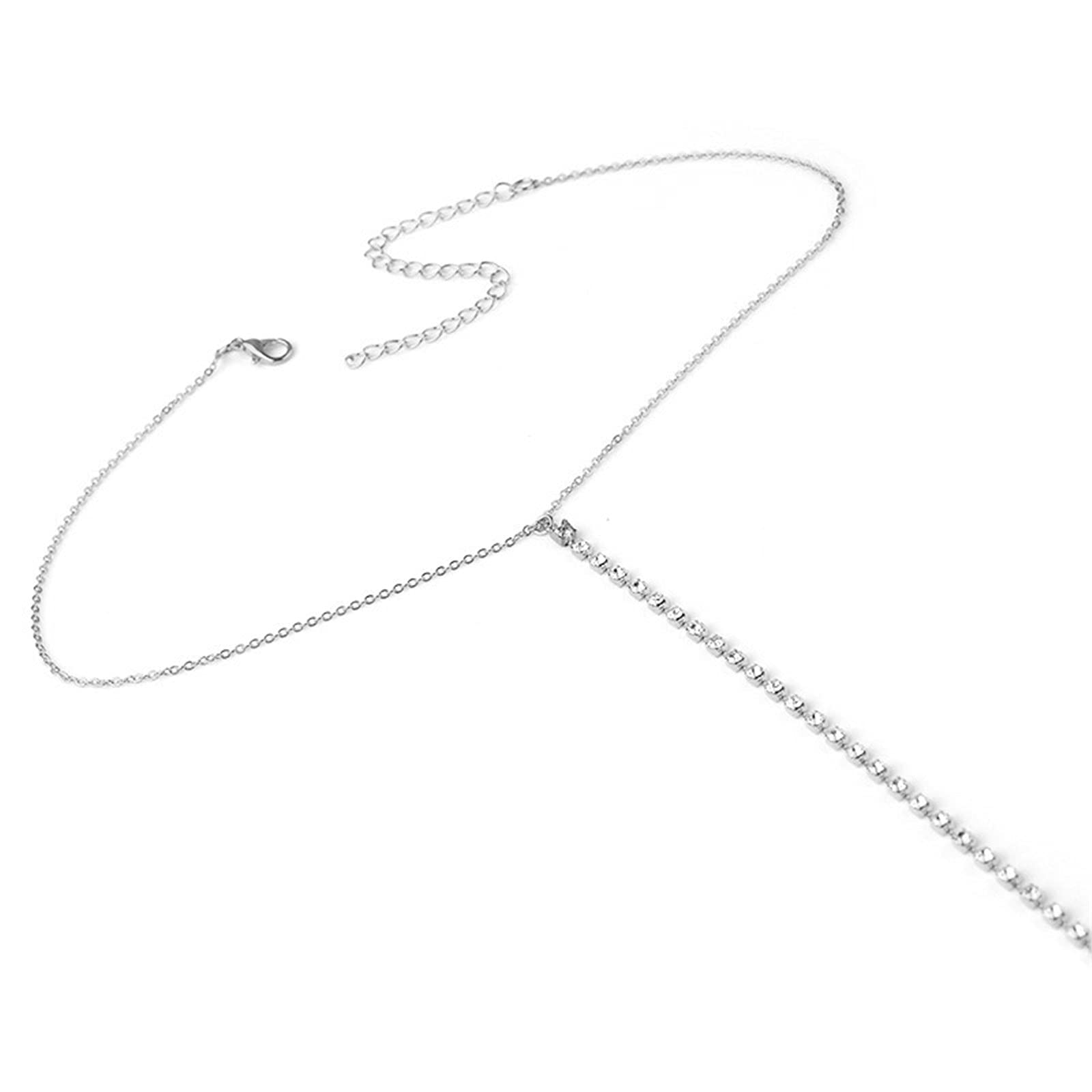 Sexy Rhinestone Bead Tassel Bikini Bra Body Chain for Women - 14K Gold & Silver Plated Adjustable Seed Necklace - Perfect for Summer Beach Parties, Music Festivals and Body Jewelry Fashion