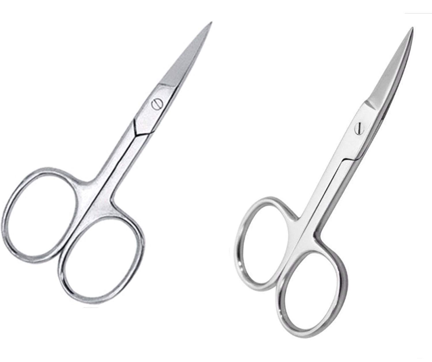 Professional Straight & Curved Nail Scissors for Manicures - Precision Grooming Tools for Salon & Home Use - Stainless Steel Nail Clippers for Perfect Nail Care