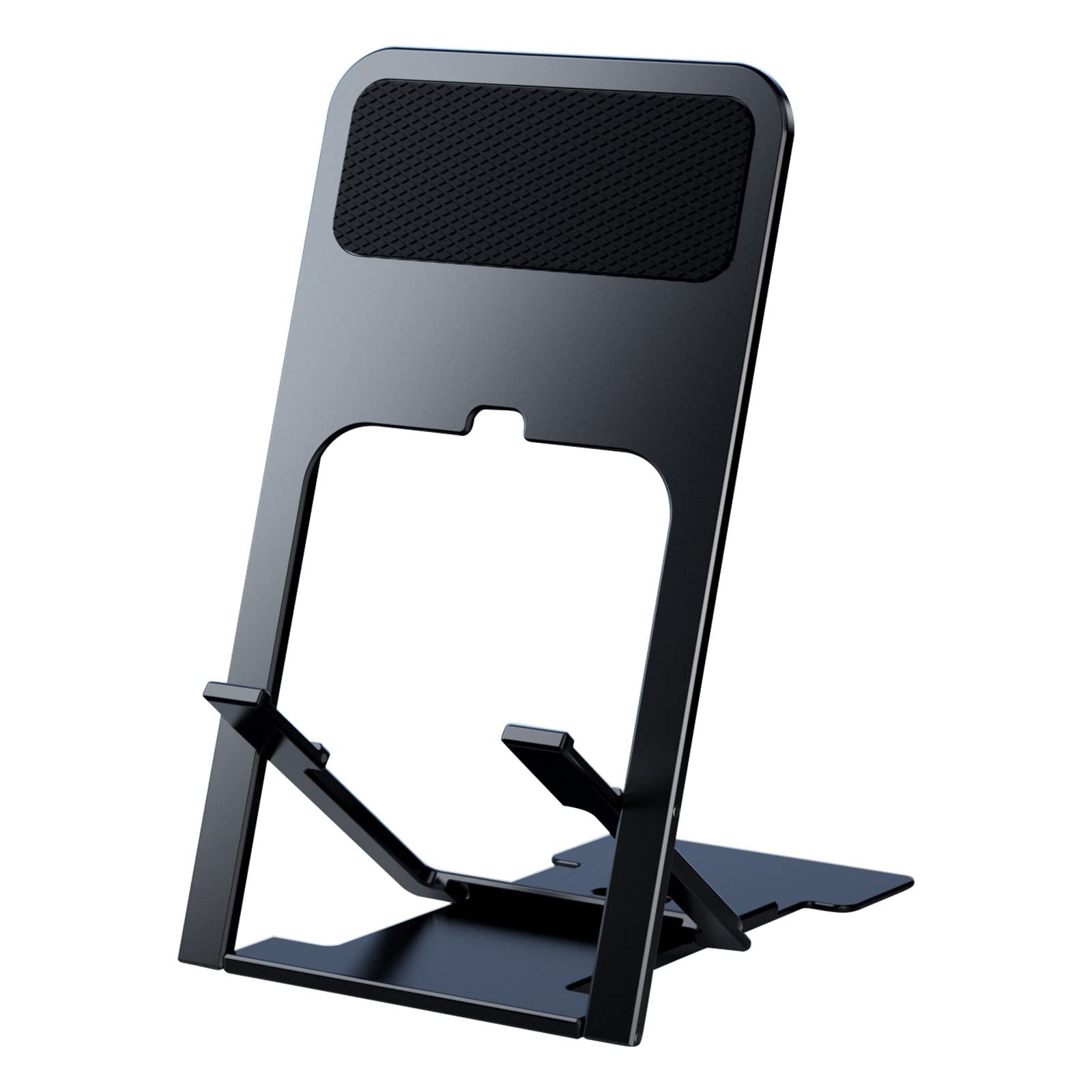 5#QA Portable Lazy Flat Folding Stand - Adjustable Desktop Phone & Tablet Holder for iPhone, Samsung, iPad - Perfect for Home, Office, Watching Videos & Video Calls
