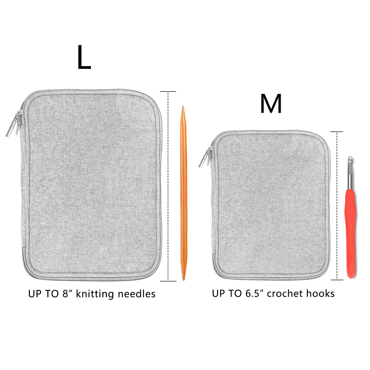 Teamoy Crochet Hook Case - Empty Organizer with Multiple Pockets for Needles & Knitting Accessories, Cats Blue | Portable Storage for Crochet Hooks, Knitting Needles & Yarn Tools | Perfect for Crafters, Travel & Home Organization