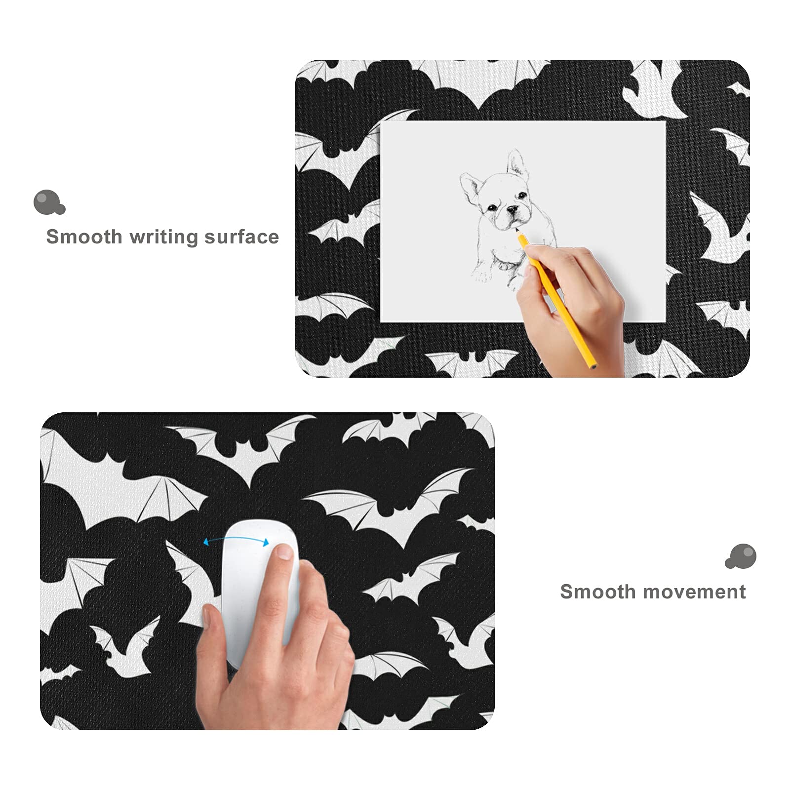 Halloween Bats Large Gaming Mouse Pad - Non-Slip Desk Mat for Computer & Laptop (35.4x15.7 Inches) - Perfect for Halloween Decor, Gaming Setup & Office Workspace
