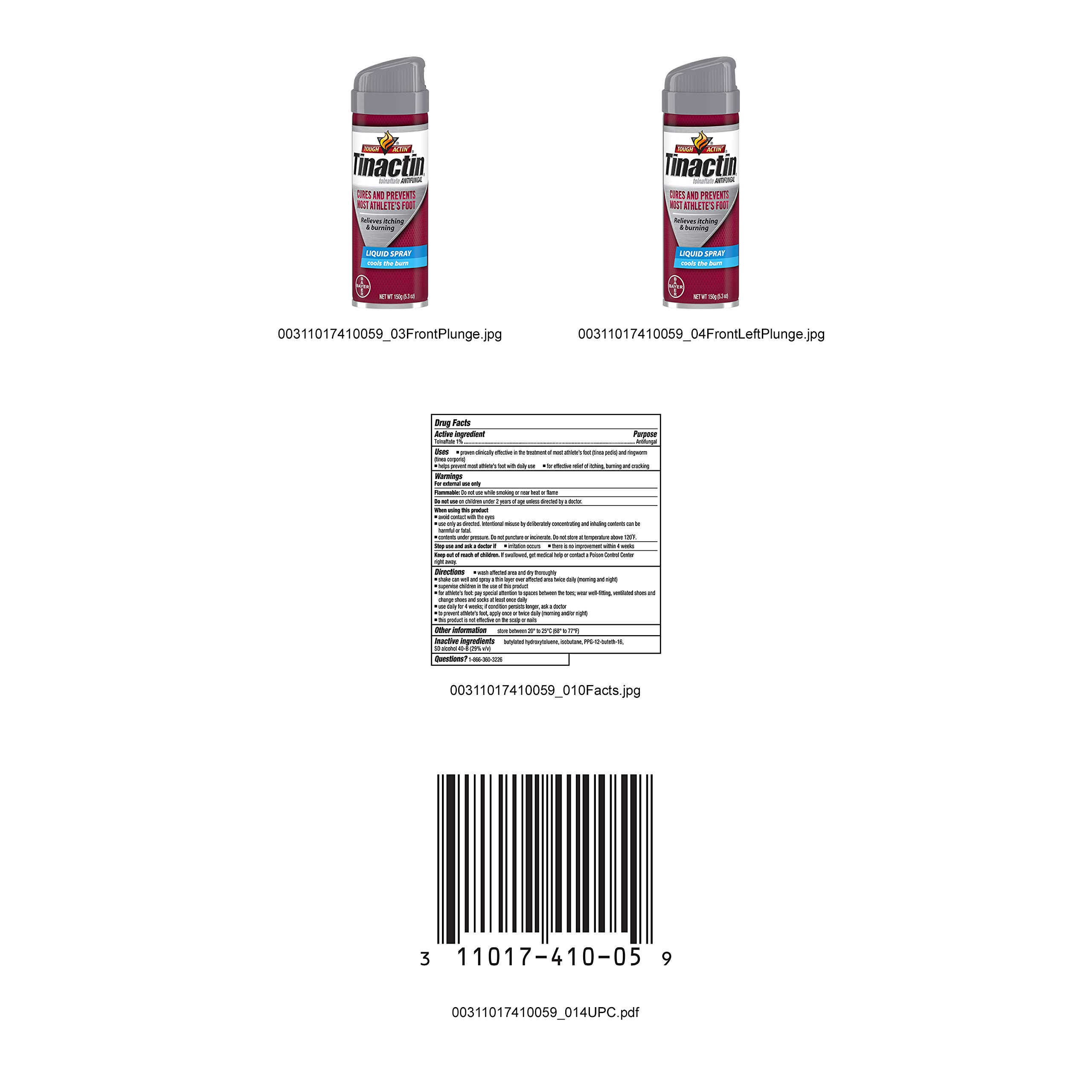 Tinactin Antifungal Liquid Spray for Athlete's Foot & Ringworm - 5.30 oz (8-Pack) | Fast-Acting Jock Itch Treatment | Ideal for Gym Bags, Locker Rooms & Travel
