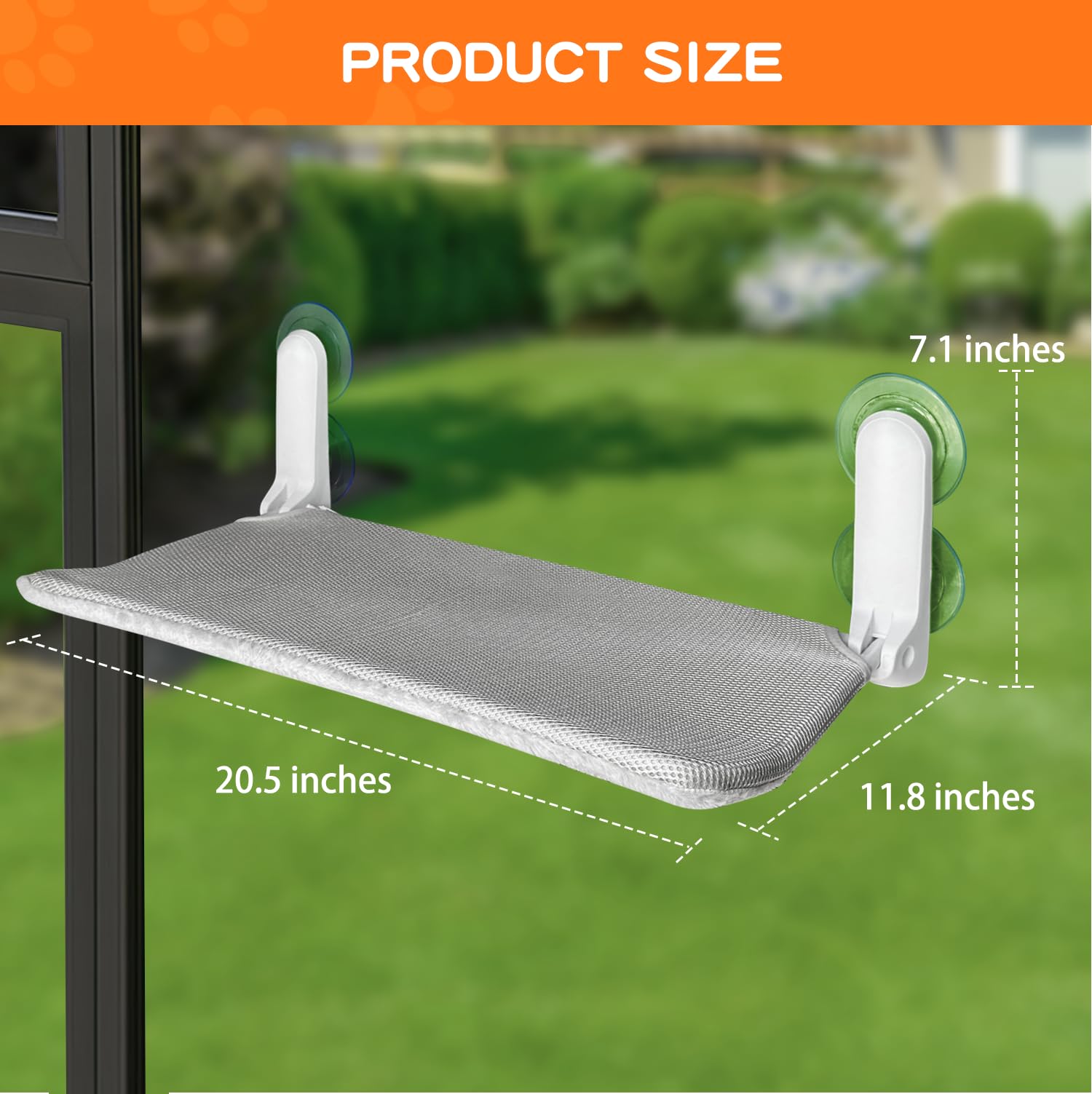 Cat Window Perch - Sturdy Cordless Cat Hammock with 4 Strong Suction Cups & 2 Metal Frames, Reversible Soft Pet Bed, Foldable Indoor Cat Perch for Kittens & Cats - Perfect for Sunny Windows, Apartment Living & Cat Napping