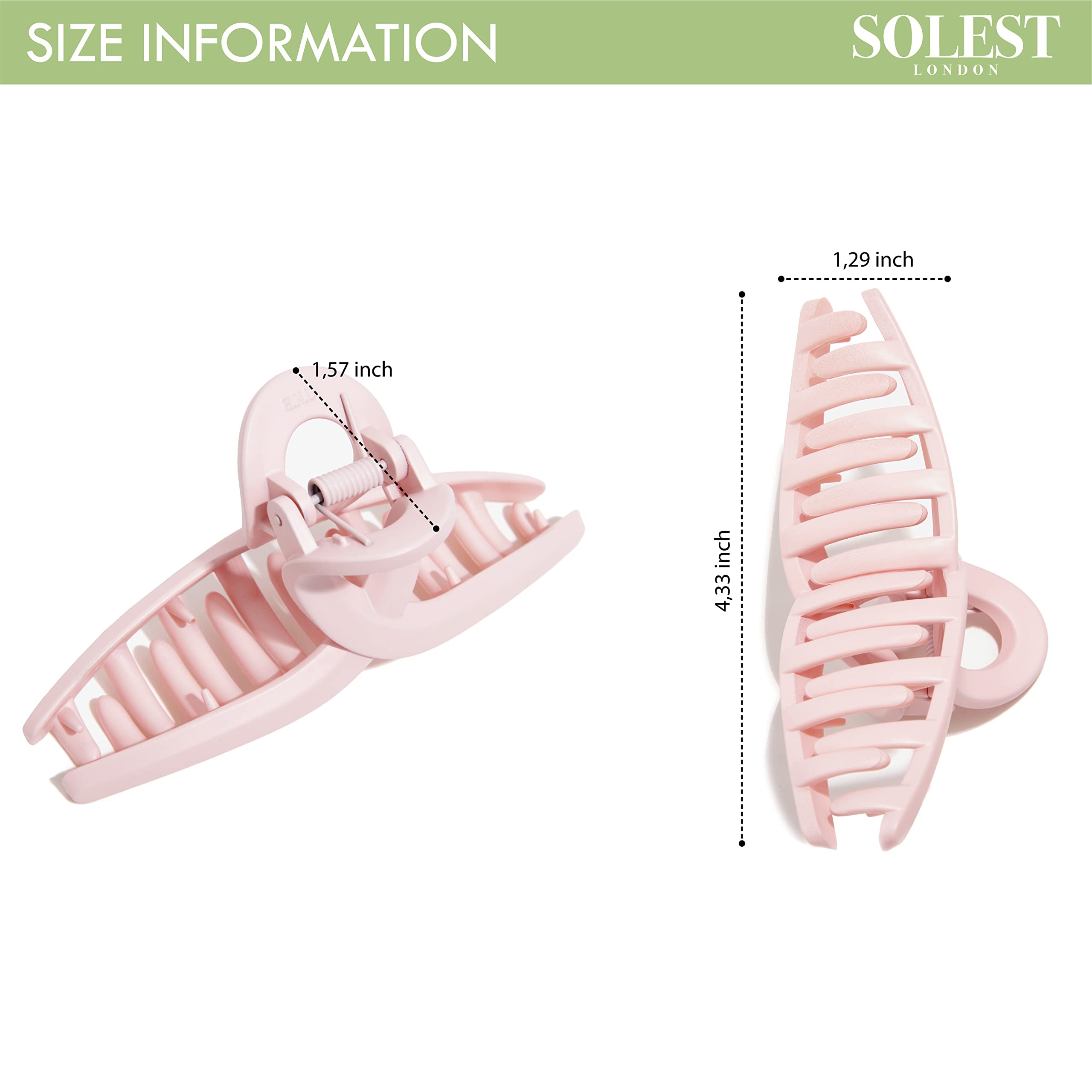 Pastel Matte Hair Claw Clips for Women - 6 Pack Large Jaw Butterfly Hair Clips (4.3 Inch) for Thick, Thin & Long Hair - Includes Free Hair Comb Gift - Perfect for Daily Styling, Work & Special Occasions