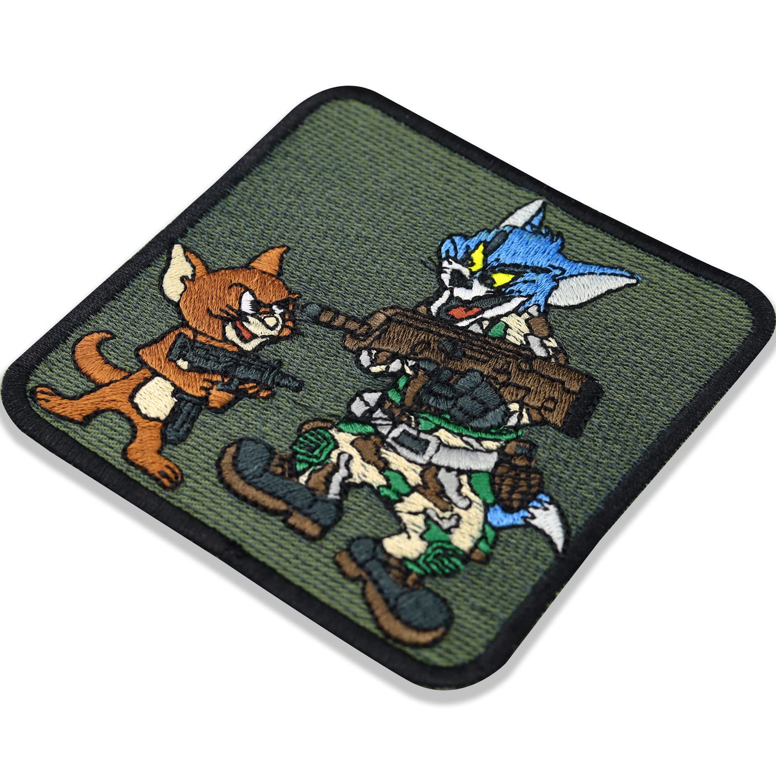 Military Morale Iron On Patch - Embroidered Fabric Applique for Clothing & Leather | Machine Gun (MG) Sticker & Sew-On Emblem | 3.35x3.35 Inch | Perfect for Tactical Gear, Police Uniforms, Biker Jackets & DIY Crafts