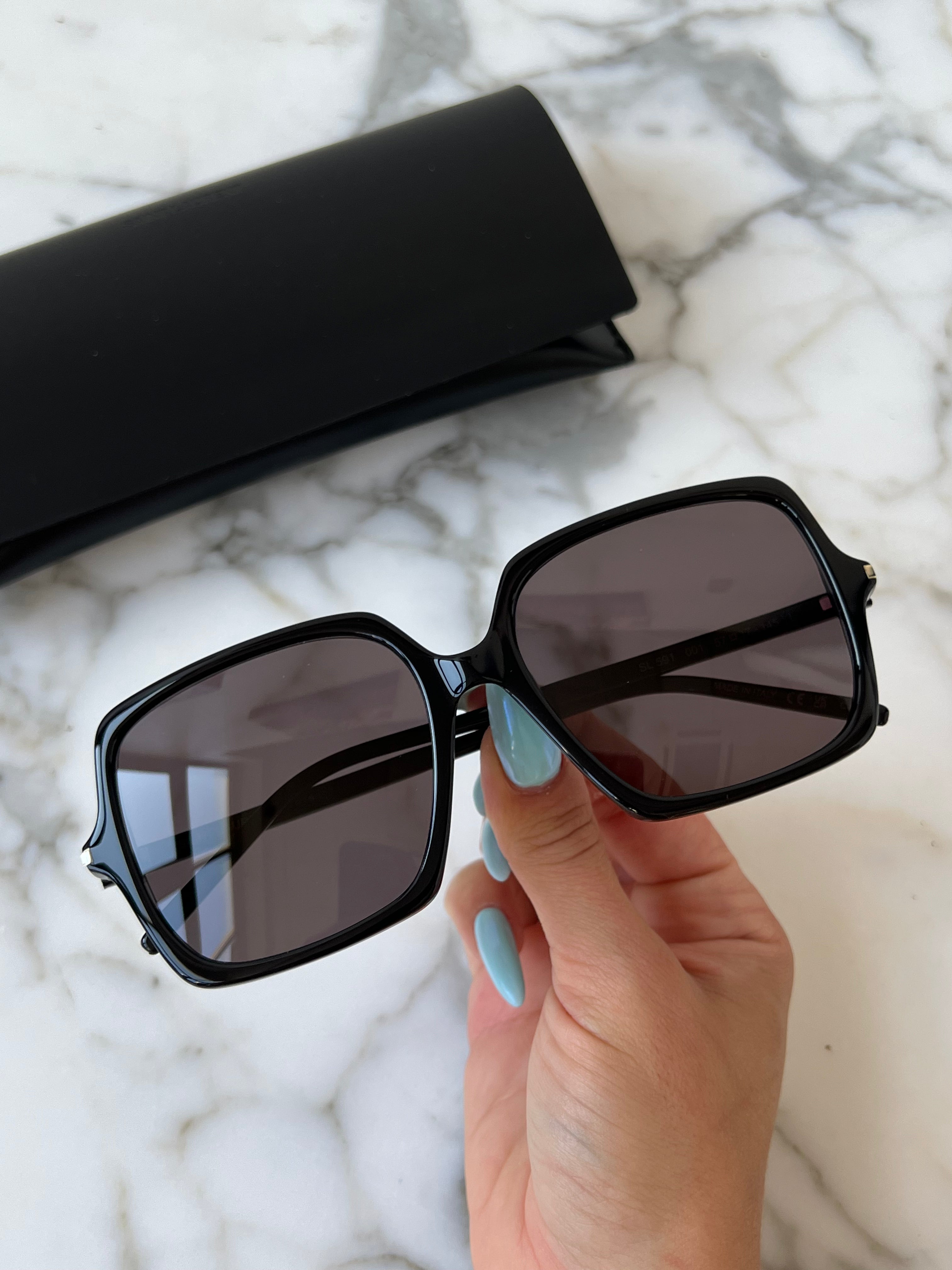 Saint Laurent SL591 Black Sunglasses for Women - Luxury Designer Shades for Fashion & UV Protection - Perfect for Beach, Driving & Outdoor Activities