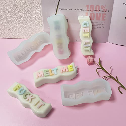 Wave Alphabet Letter Silicone Mold for Candles, Chocolate & Resin Crafts - DIY Pillar Candle Molds, Pendant Making & Plaster Carving - Perfect for Aromatherapy Gifts & White Elephant Parties (F*ck It Design) - Great for Home Decor, Wedding Favors and Craft Projects