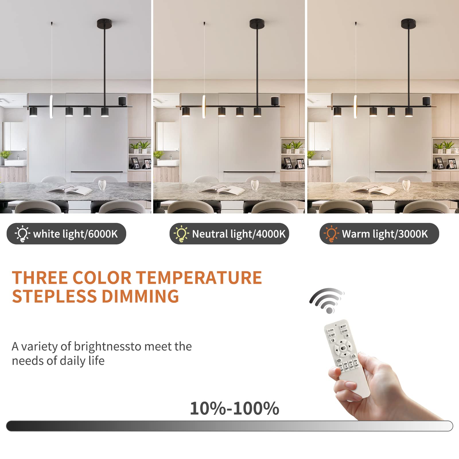 Siittoo Modern Black LED Dimmable Pendant Light - 40