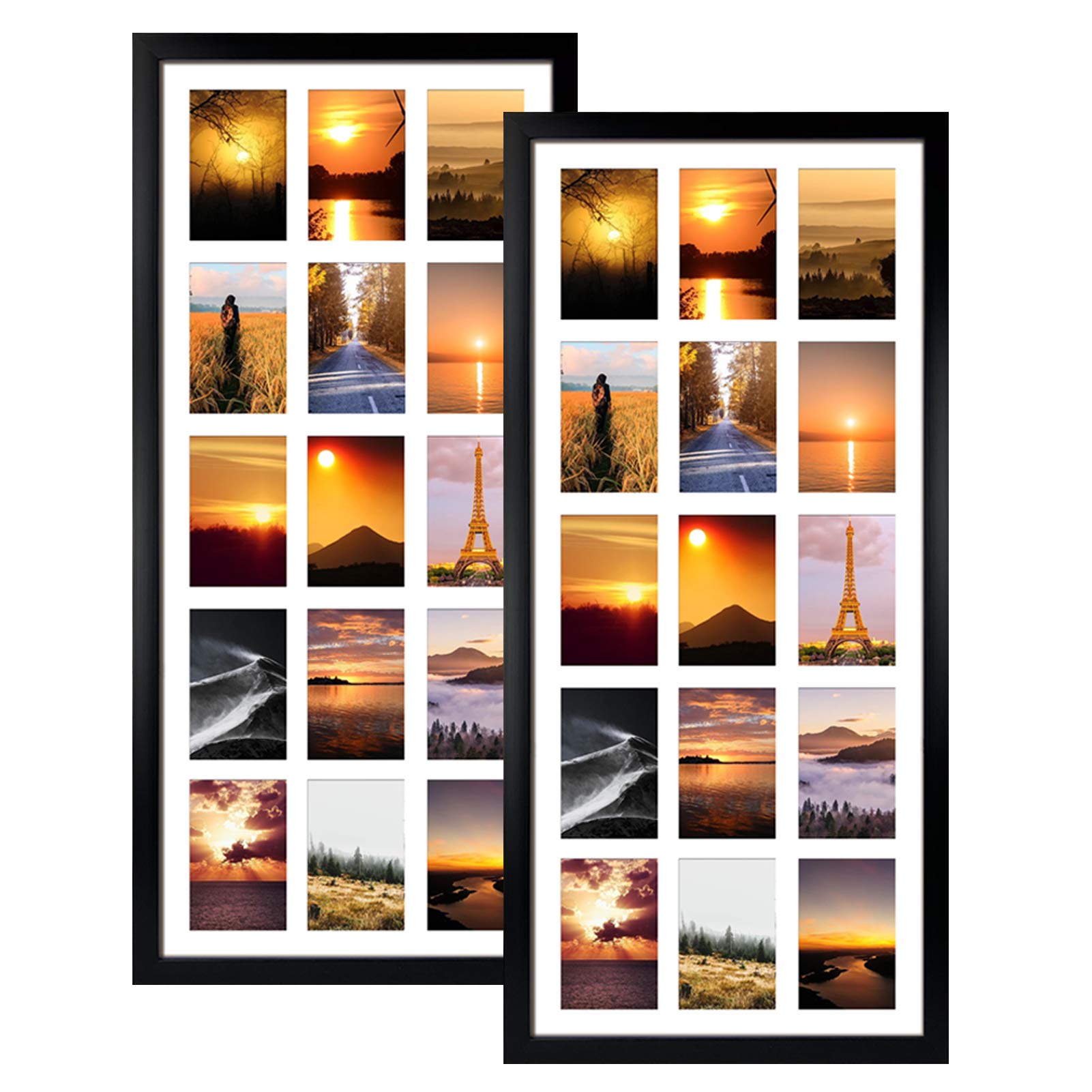 4x6 Collage Picture Frames 2 Pack - 15 Openings Wall Photo Display for Home Decor