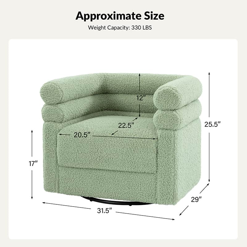 Benita 360 Degree Swivel Office Chair with Chenille Fabric & Plush Pillow - Ergonomic Desk Chair for Home Office, Gaming, and Study
