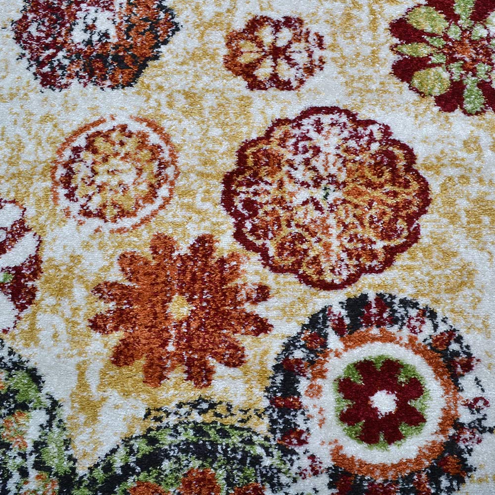 Handmade Rose Floral Machine Woven Rug - Non-Slip Soft Living Room Carpet for Bedroom, Home Decor, Wedding Gift Idea