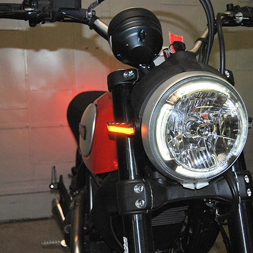 Ducati Scrambler Front Turn Signals LED Lights - Compatible with 2015-2022 Models - High Visibility Motorcycle Indicators for Day & Night Riding