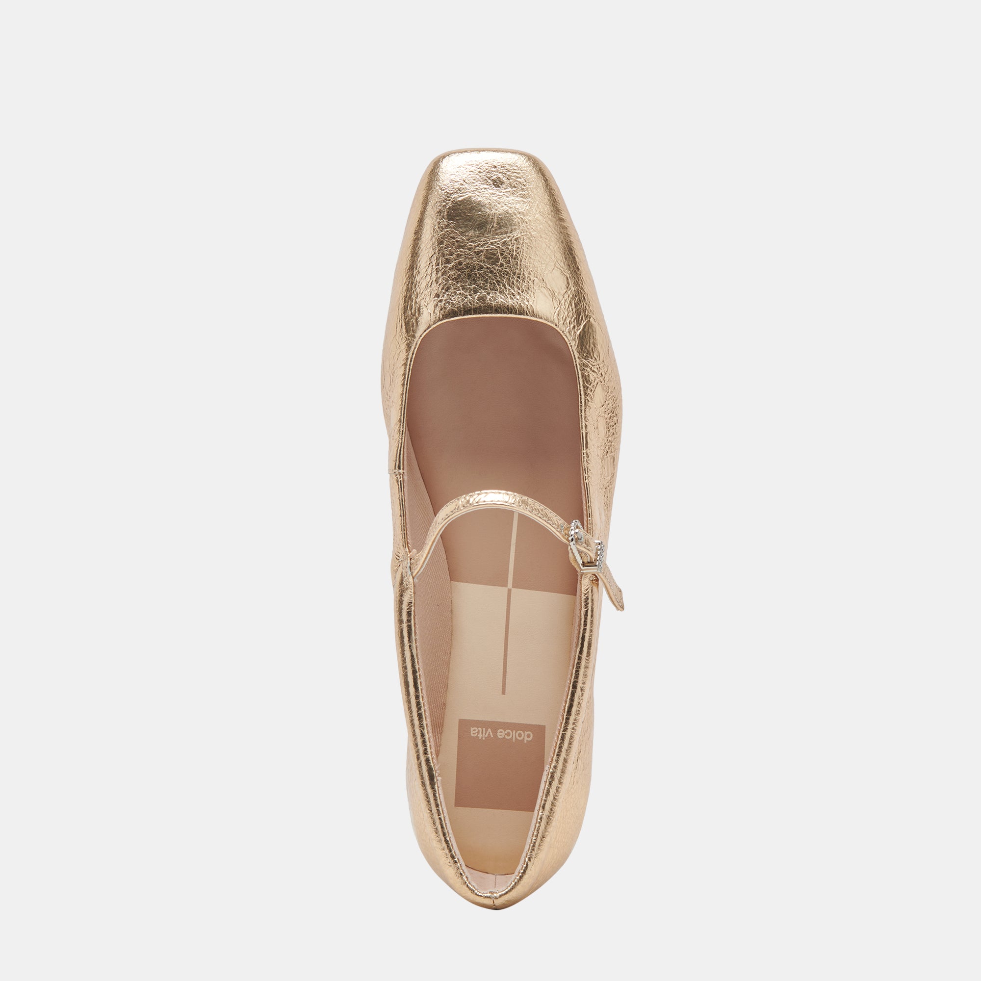 REYES WIDE BALLET FLATS - Distressed Gold Leather Women's Comfortable Flat Shoes for Casual Wear, Office & Daily Outfits