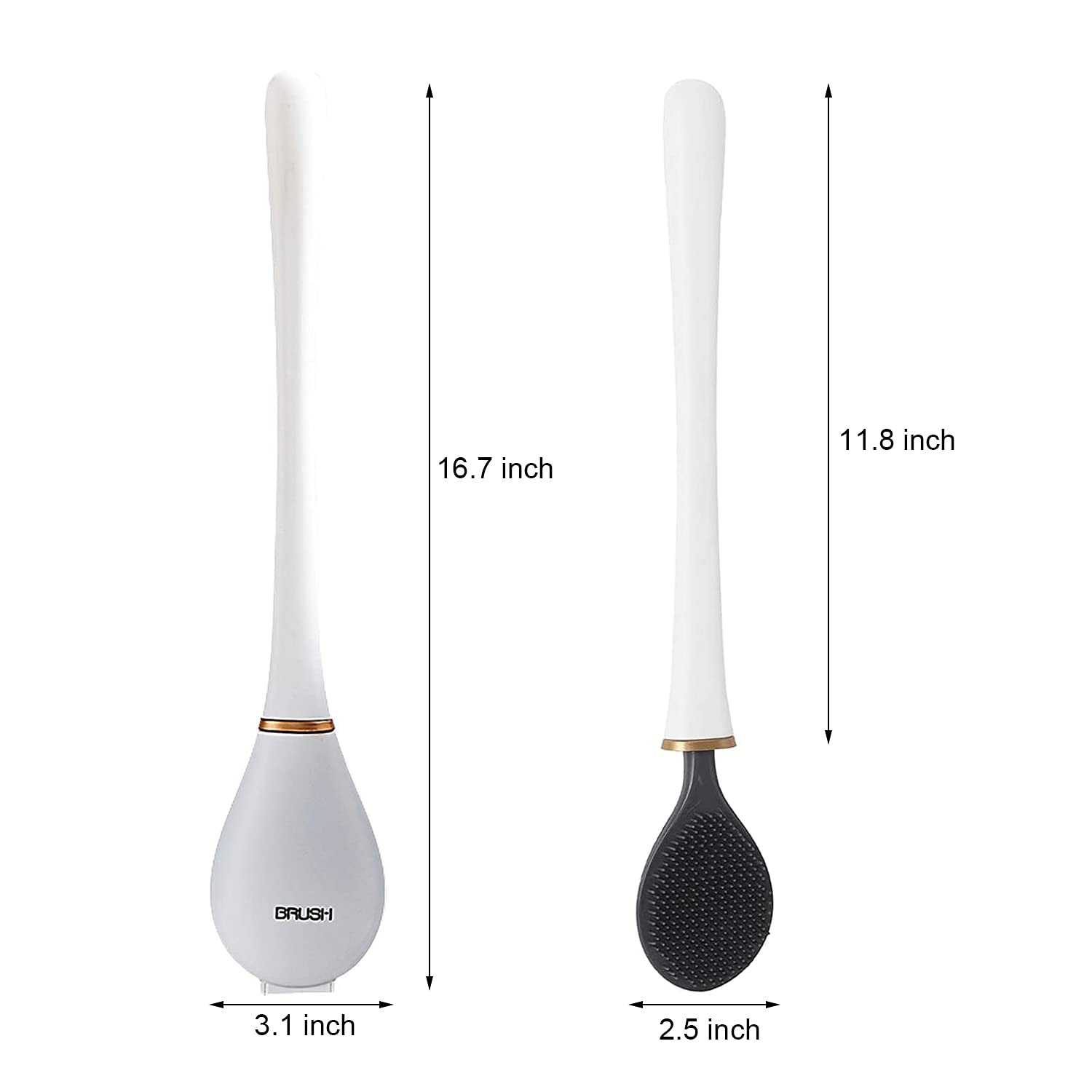 Automatic Opening & Closing Silicone Water Drop Toilet Brush Set with Wall-Mounted Holder - Bathroom Cleaning Tool for Toilet Bowl, White - Perfect for Small Spaces & Hygienic Bathroom Maintenance