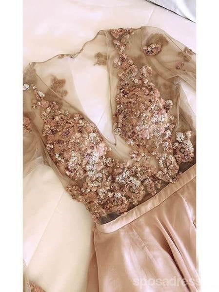 Sparkly Chiffon Long Sleeve Evening Prom Dress - Elegant Custom Party Gown for Women | Perfect for Homecoming, Formal Dances & Special Occasions
