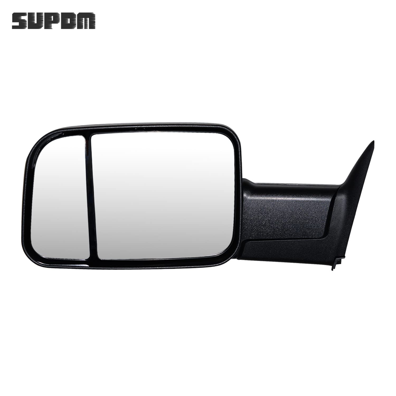 Black Manual Adjustable Towing Mirrors Set for 1994-2001 Dodge Ram 1500 & 1994-2002 Ram 2500/3500 Trucks - Left & Right Side Mirrors - Perfect for Enhanced Visibility While Towing Trailers or Campers