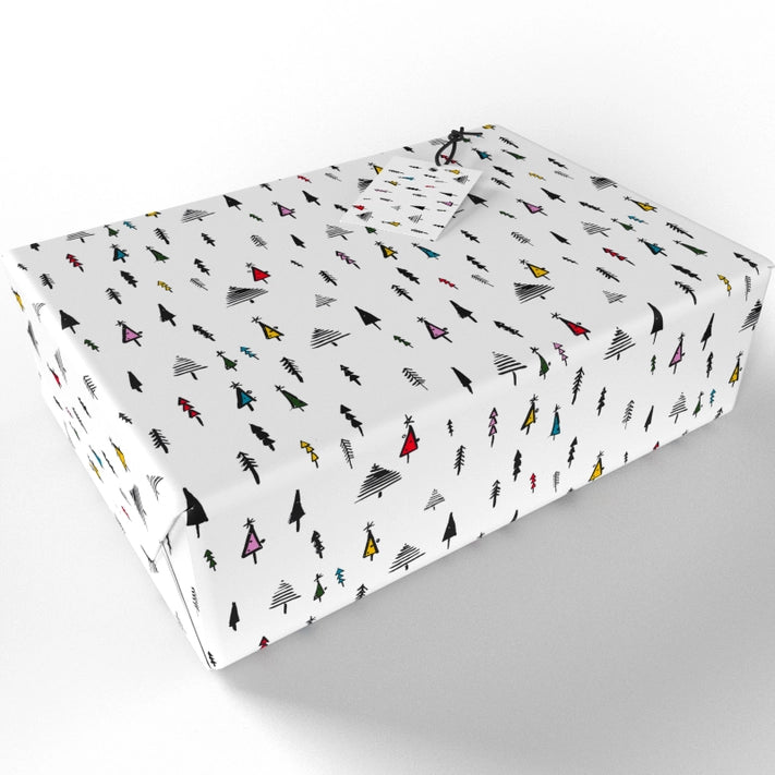 Festive Christmas Tree Pattern Wrapping Paper - Holiday Gift Wrap for Presents, Party Decorations & DIY Crafts