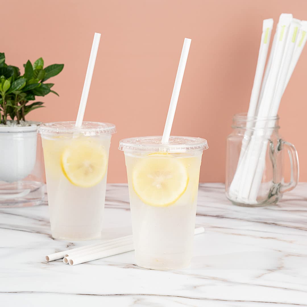 Eco-Friendly 7.5mm White Rice Paper Drinking Straws - 1000 Count Biodegradable Disposable Straws, Plastic-Free Alternative for Cold Beverages | Perfect for Restaurants, Cafes, Parties & Eco-Conscious Homes