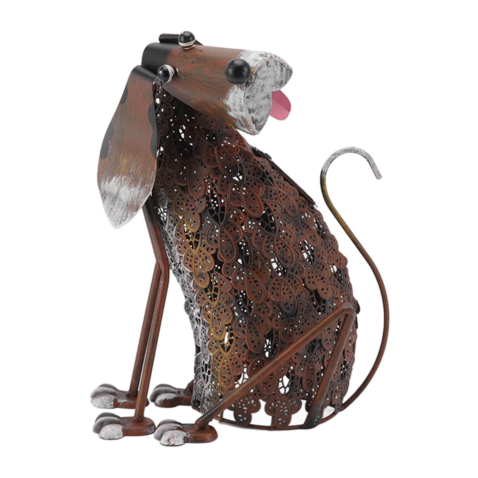 Solar Powered Dog Statue Garden Lights - Waterproof Iron Retro Outdoor Decor with LED for Courtyard, Yard & Pathway Lighting | Perfect for Patio, Lawn & Landscape Decoration