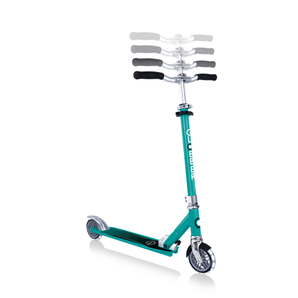 Globber Flow Element Scooter for Kids & Adults - Lightweight Foldable Kick Scooter with Adjustable Handlebar - Perfect for Commuting, School, Park & Outdoor Fun