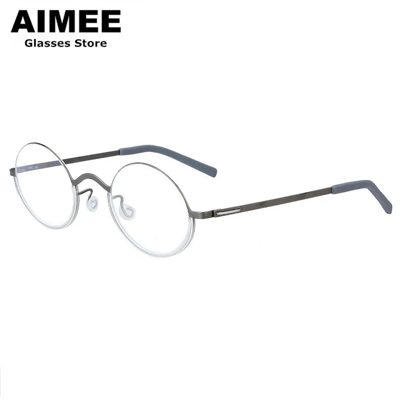 Aimee Women's Full Rim Oval Screwless Titanium Eyeglasses 198801 - Lightweight & Durable Eyewear for Work, Reading & Fashion