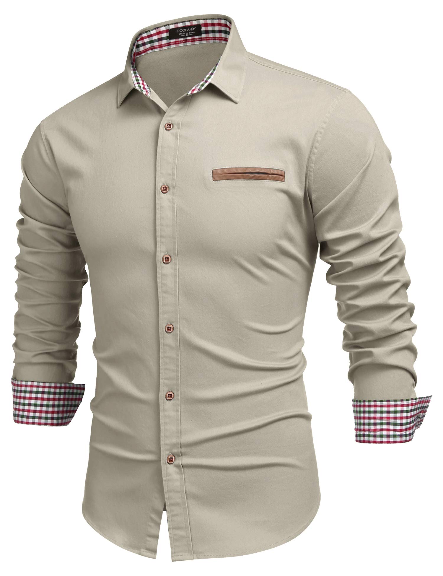COOFANDY Men's Casual Denim Button Down Dress Shirt - Long Sleeve Work Shirt for Office, Business & Smart Casual Outfits
