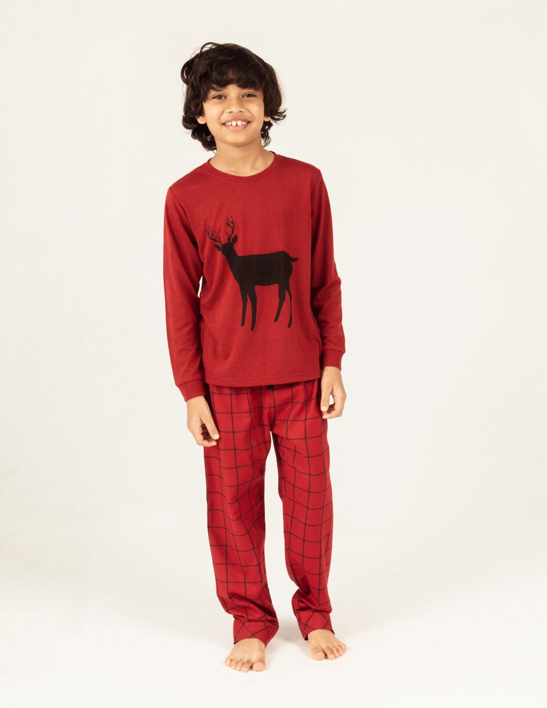 Reindeer Matching Family Pajama Set - Christmas Holiday Pajamas for Women, Men & Kids - Cozy Fleece Sleepwear for Family Photos & Festive Gatherings