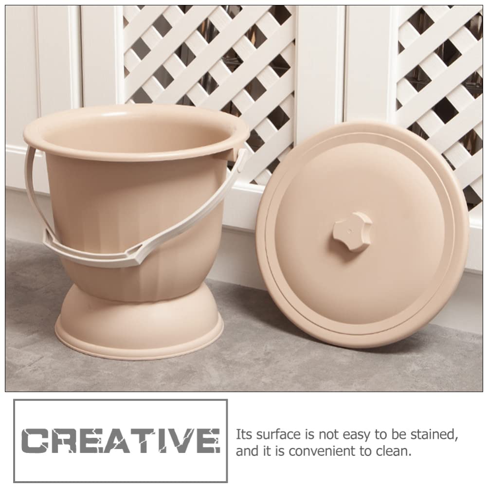 Operitacx Portable Bedside Urinal - Plastic Spittoon & Night Chamber Pot for Men, Women & Kids - Travel, Camping & Home Use - Adult & Baby Potty Toilet Stool with Cushion Seat