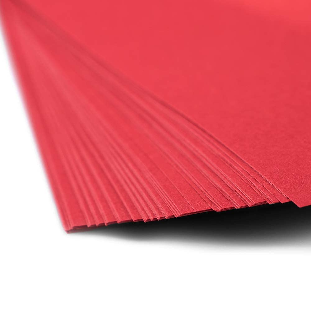 JAM PAPER Colored 24lb Paper - 90 GSM - 8.5 x 11 Inches - Red Recycled Paper - 50 Sheets per Pack - Perfect for Office, School, Craft Projects & Eco-Friendly Printing