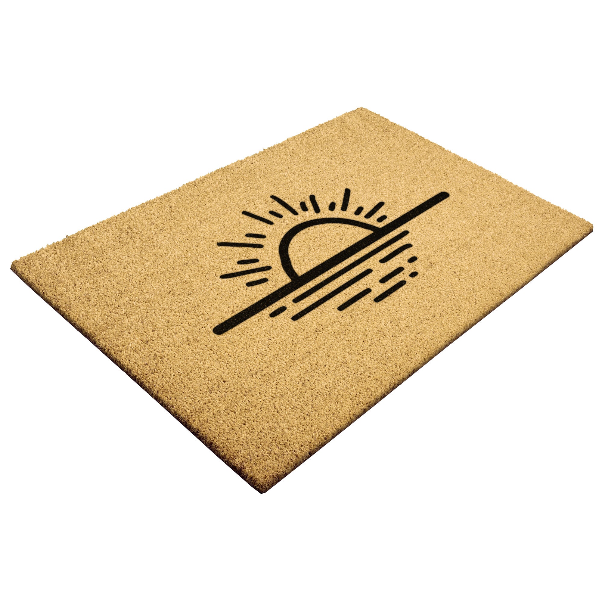 Premium Coir Welcome Doormat with Morning Sun Design - Non-Slip Entryway Rug for Home & Office Decor - Perfect for Front Door, Porch, and Indoor Use