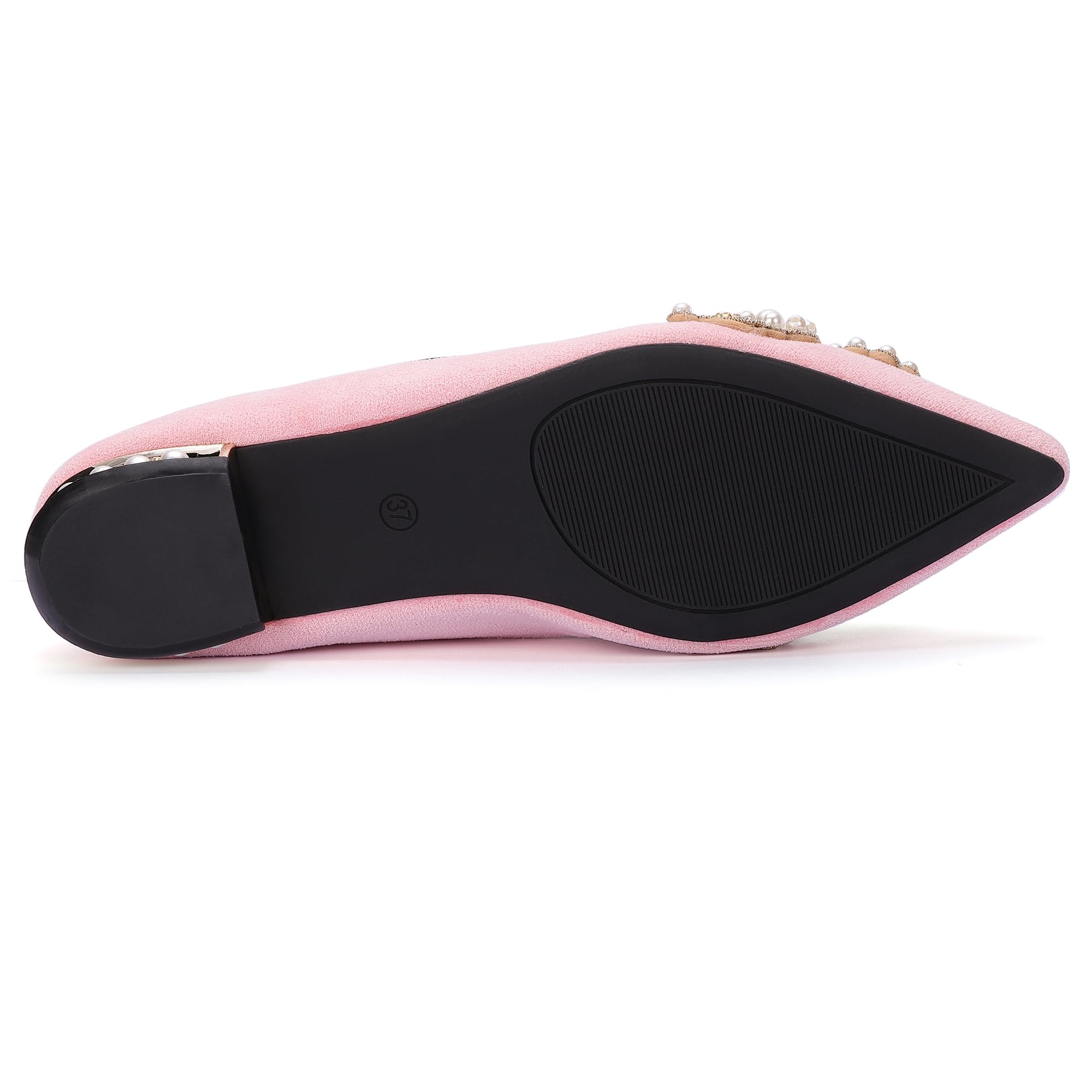 Sparkling Rhinestone Pointed Toe Ballet Flats for Women - Comfortable Slip On Low Heel Wedding Shoes | Perfect for Bridal Party, Prom, Evening Events & Office Wear