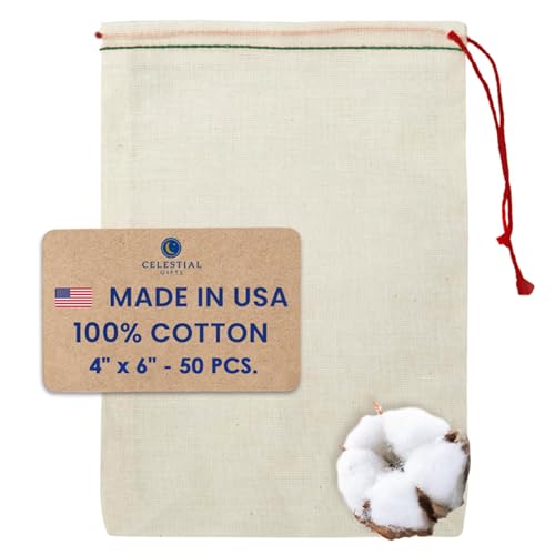 4x6 Inch (Pack of 50) Red Drawstring