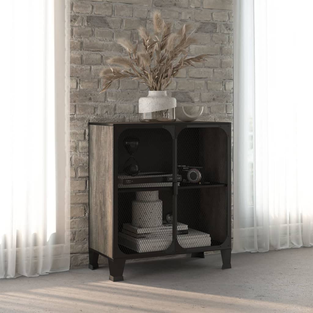 Gray Metal Storage Cabinet with MDF Top - 28.3