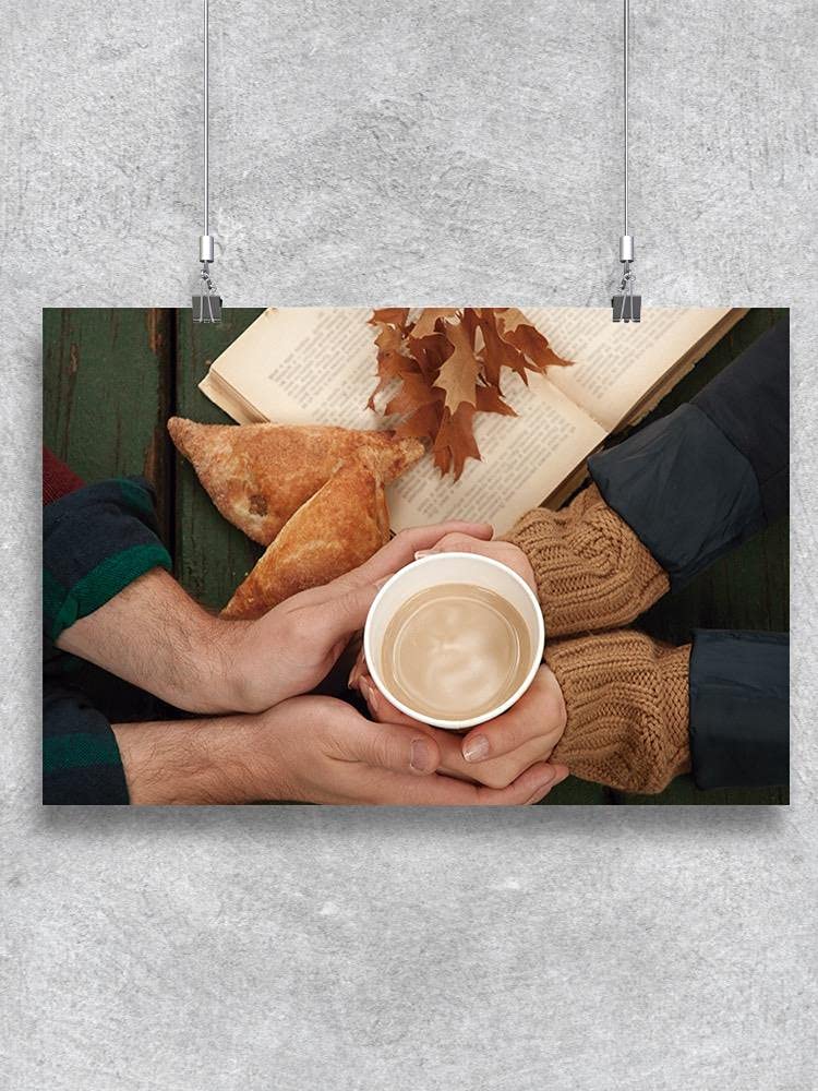Autumn Leaves and Books Poster - Fall Decor for Home, Office & Library - Cozy Reading Nook Wall Art