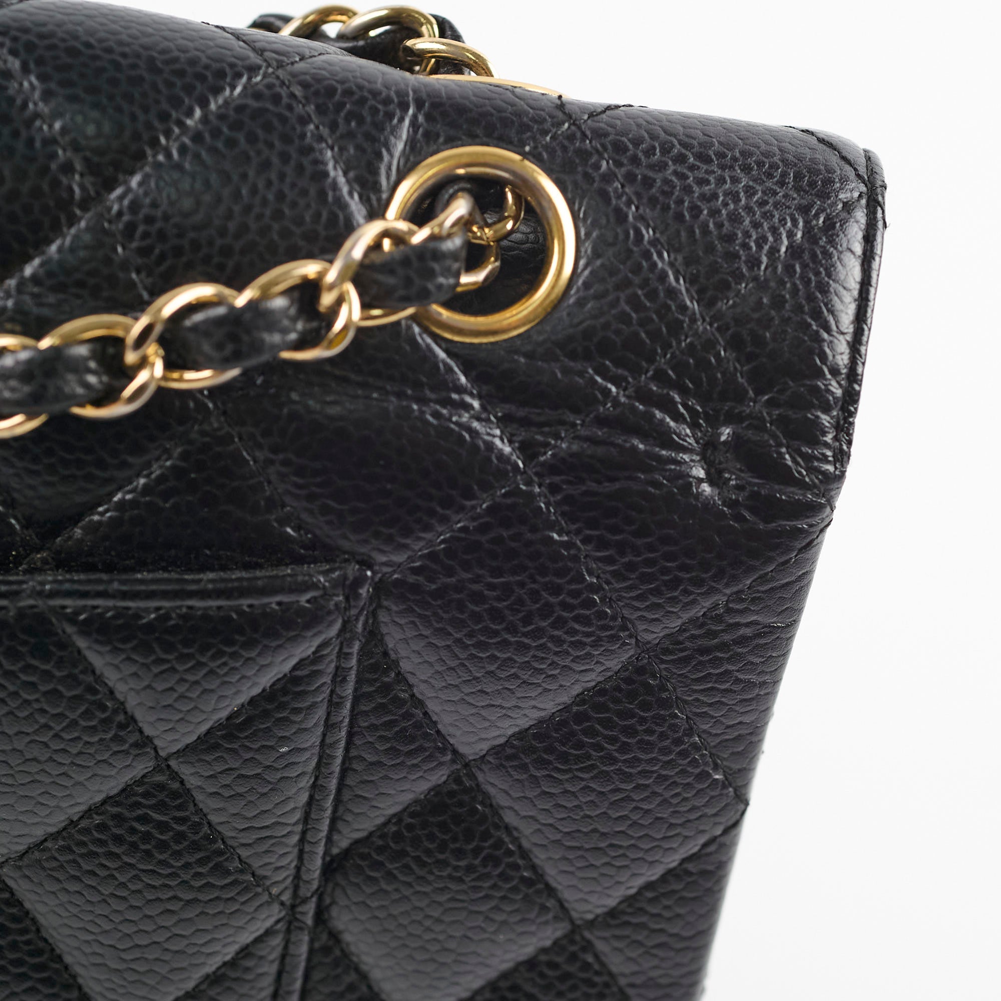 Chanel Classic Double Flap Bag Medium/Large Size in Black Caviar Leather with Gold Hardware - Perfect for Luxury Fashion, Evening Events & Gift Giving