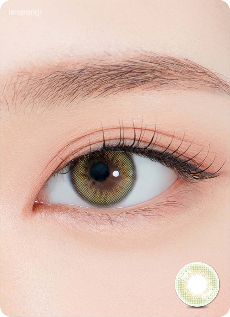 Premium Khaki Green Contact Lenses (2-Pack) - Buy 1 Get 1 Free - Monthly Disposable for Natural Eye Color Enhancement & Costume Looks