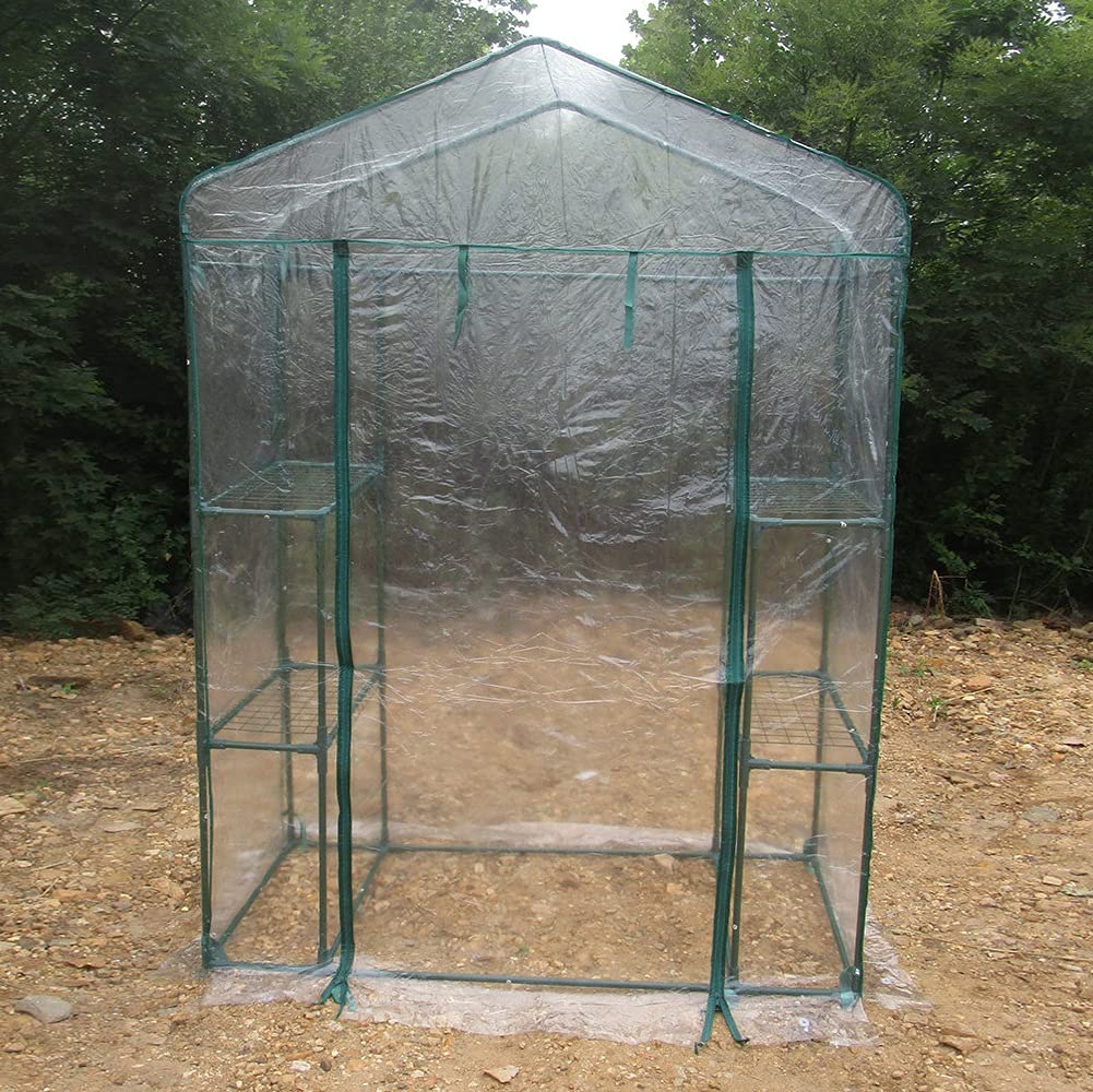 4-Tier Mini Walk-in Greenhouse Cover for Indoor & Outdoor Gardening - 56.3 x 28.7 x 76.8 Inches - Perfect for Growing Seedlings, Herbs, Flowers, Vegetables | Ideal for Backyards, Balconies & Urban Farming