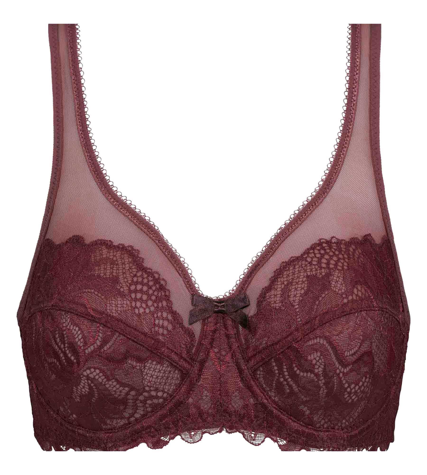 Ruby Dark Lace Full Coverage Support Bra - Essential Comfort for Everyday Wear & Special Occasions