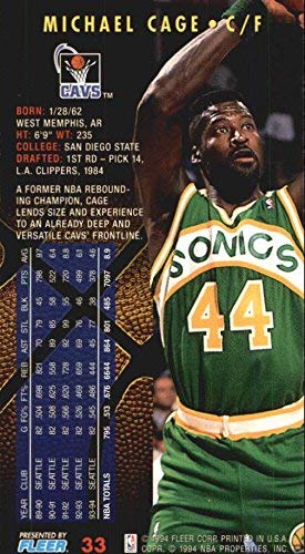 1994-95 Jam Session #33 Michael Cage NBA Basketball Trading Card - Rare Collectible for Fans & Investors - Perfect for Display, Gifts & Sports Memorabilia Collections