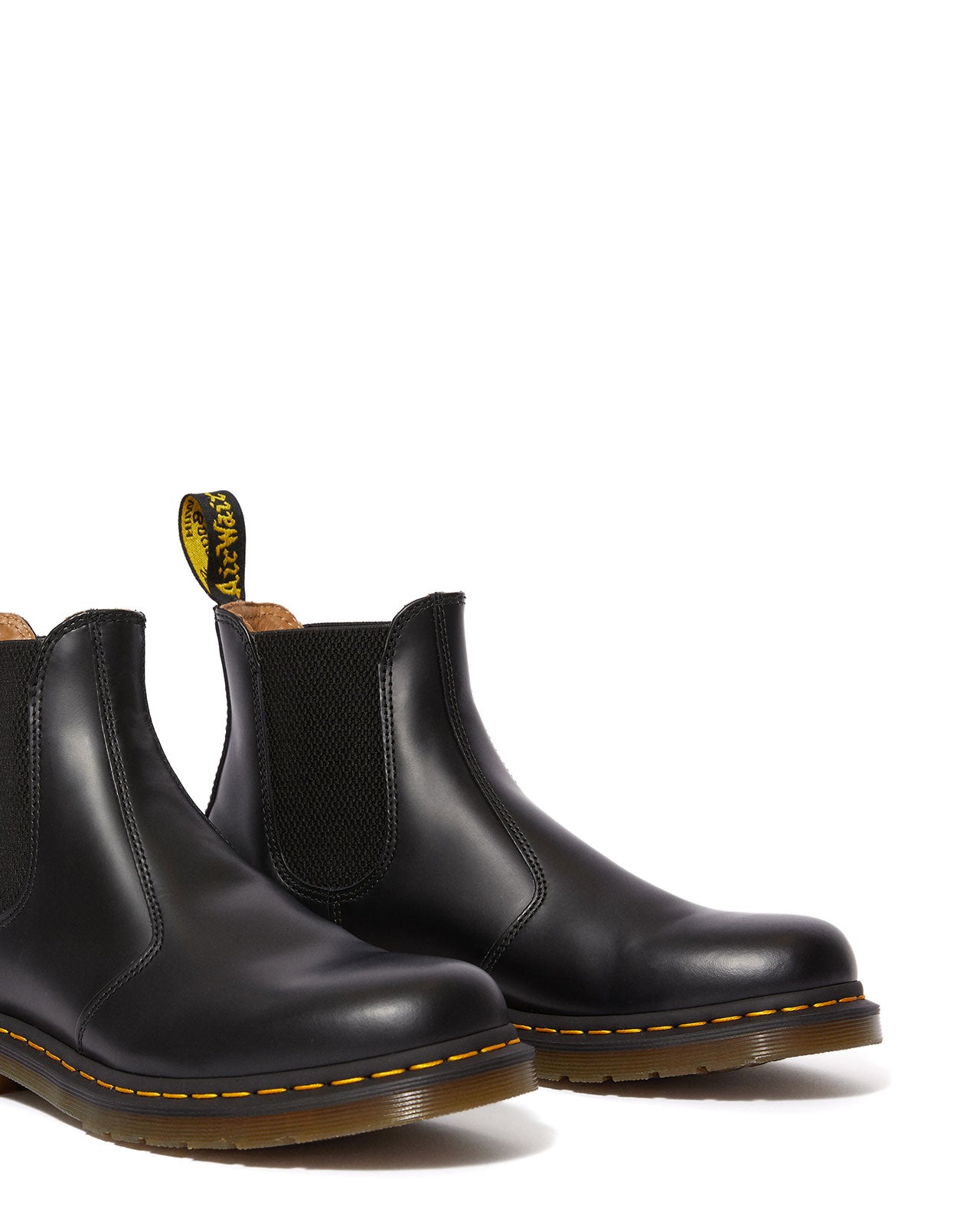 Chelsea Boots for Men - Black Leather with Yellow Stitch - Waterproof Ankle Boots for Winter & Outdoor Activities
