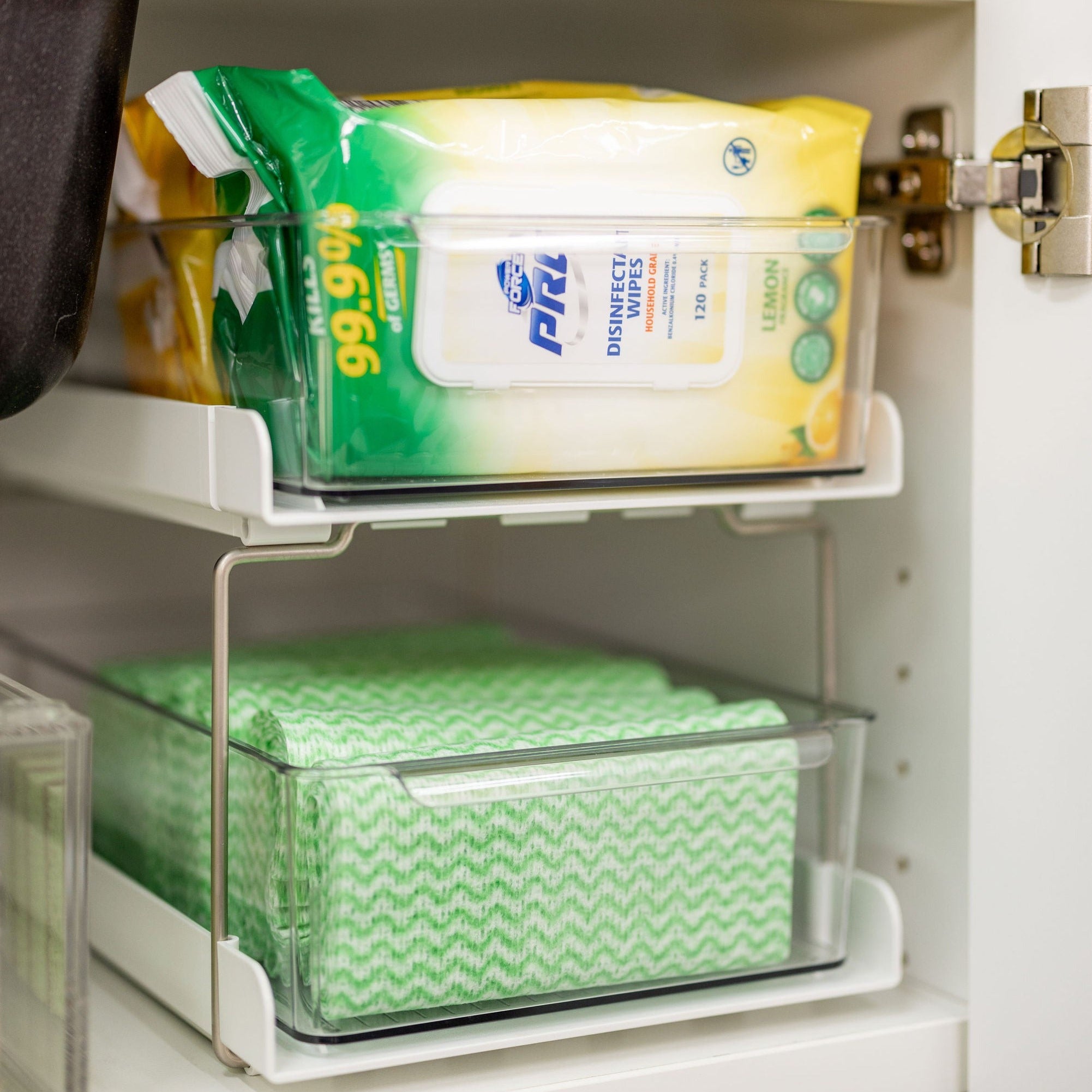 Under Sink Drawer Organizer - Expandable Kitchen Cabinet Storage for Utensils, Spices & Cleaning Supplies - Perfect for Small Space Organization in Bathroom or Kitchen